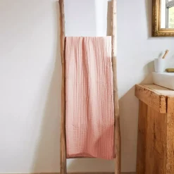 Asciugamano da bagno in garza di cotone (70 x 130 cm) Gaia Rosa pesca