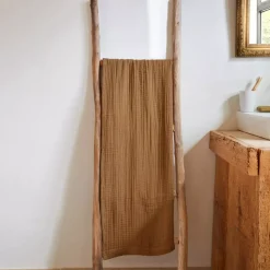 Asciugamano da bagno in garza di cotone (70 x 130 cm) Gaia Camel