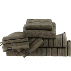 Asciugamano (70 x 130 cm) Black Line Verde cachi / nero
