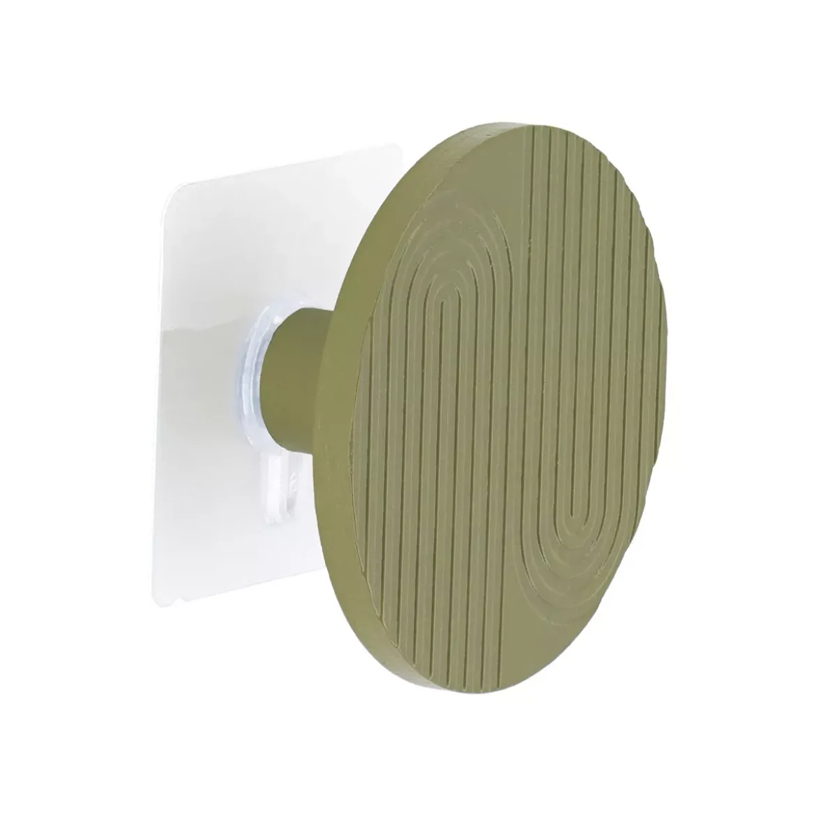 Attaccapanni adesivo in bambù (8 cm) Boho-chic Verde oliva