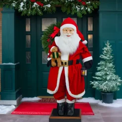 Automate Gigante musicale e luminoso (H200 cm) Babbo Natale e orsetto