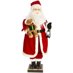 Automate musicale e luminoso (H110 cm) Babbo Natale e orsetto