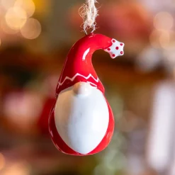Babbo Natale da appendere (H6 cm) Dolomite Rosso e bianco