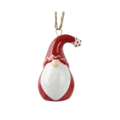 Babbo Natale da appendere (H6 cm) Dolomite Rosso e bianco