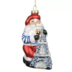Babbo Natale da appendere in vetro (H14 cm) Parigino Multicolore