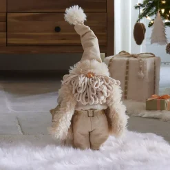 Babbo Natale decorativo in piedi (H48 cm) Stella scandinava dorata