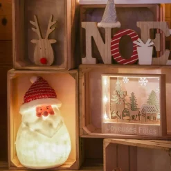 Babbo Natale luminoso a pile Ennry Bianco caldo 4 LED