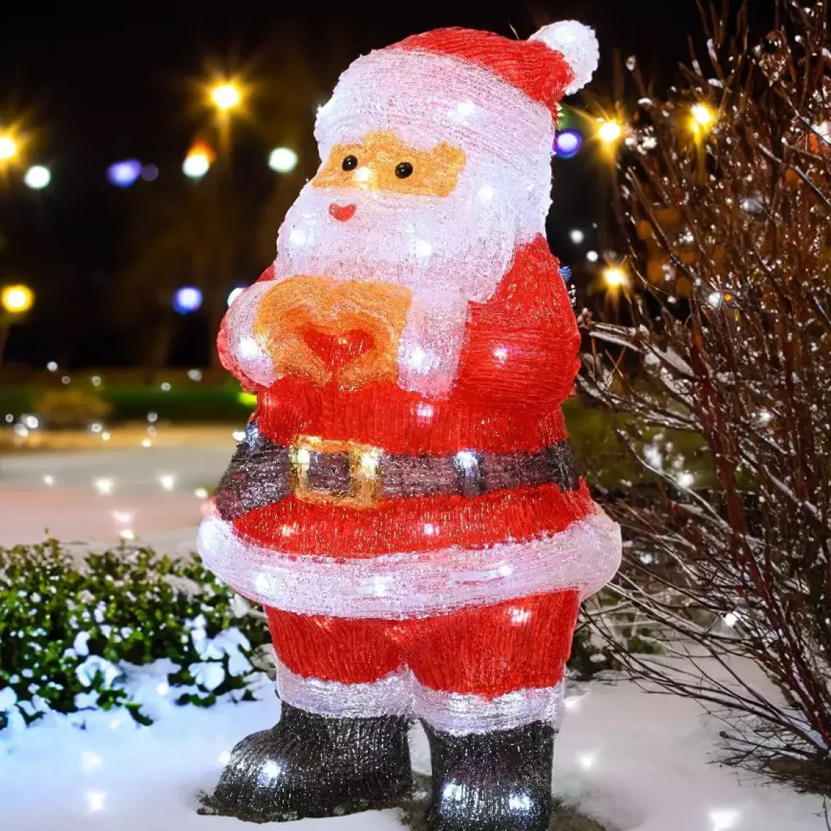 Babbo Natale luminoso Billy Bianco freddo 60 LED