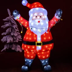 Babbo Natale luminoso con ghirlanda Bianco freddo 180 LED