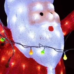 Babbo Natale luminoso con ghirlanda Bianco freddo 180 LED