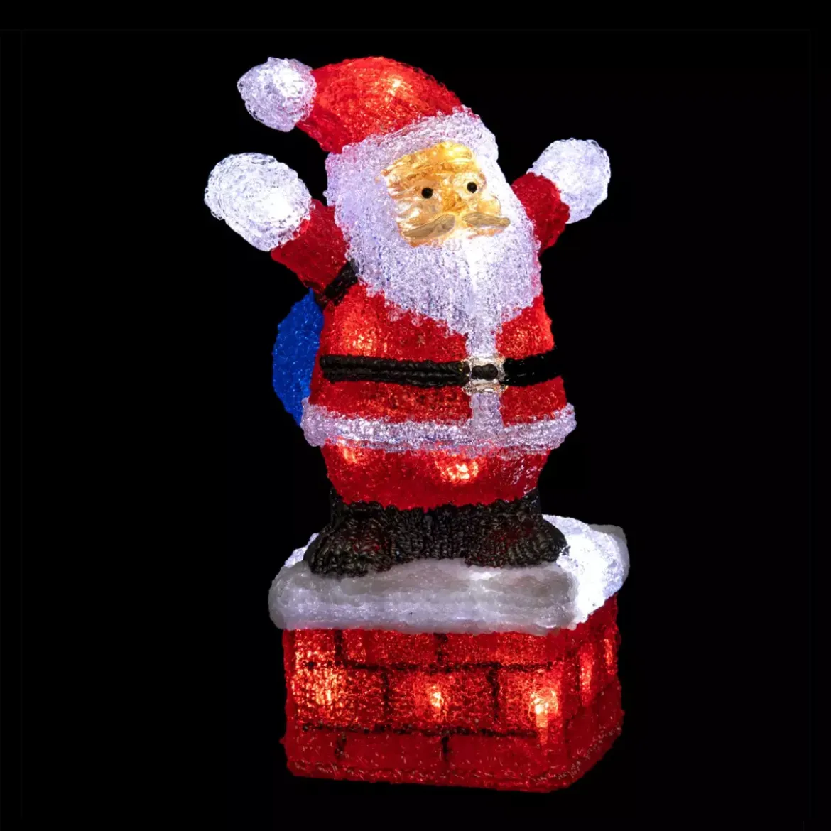Babbo Natale luminoso Gastone Bianco freddo 40 LED