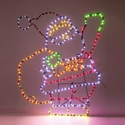 Babbo Natale luminoso 321 LED (H70 cm) Effetto neon lampeggiante Multicolore