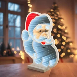 Babbo Natale luminoso 192 LED (H30 cm) Infinity Bianco freddo/multicolore