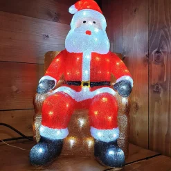 Babbo Natale luminoso seduto Bianco freddo 100 LED
