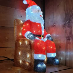 Babbo Natale luminoso seduto Bianco freddo 100 LED