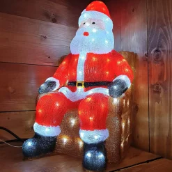 Babbo Natale luminoso seduto Bianco freddo 100 LED