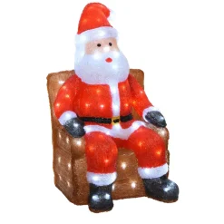 Babbo Natale luminoso seduto Bianco freddo 100 LED