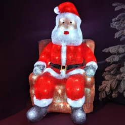 Babbo Natale luminoso seduto Bianco freddo 100 LED