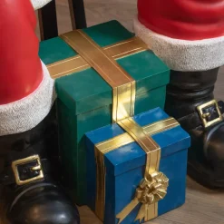 Babbo Natale tradizionale Gigante (H137 cm) Klaus seduto e i regali