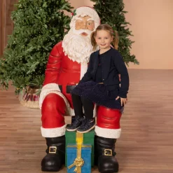 Babbo Natale tradizionale Gigante (H137 cm) Klaus seduto e i regali