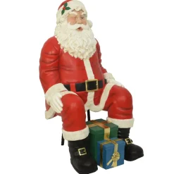 Babbo Natale tradizionale Gigante (H137 cm) Klaus seduto e i regali