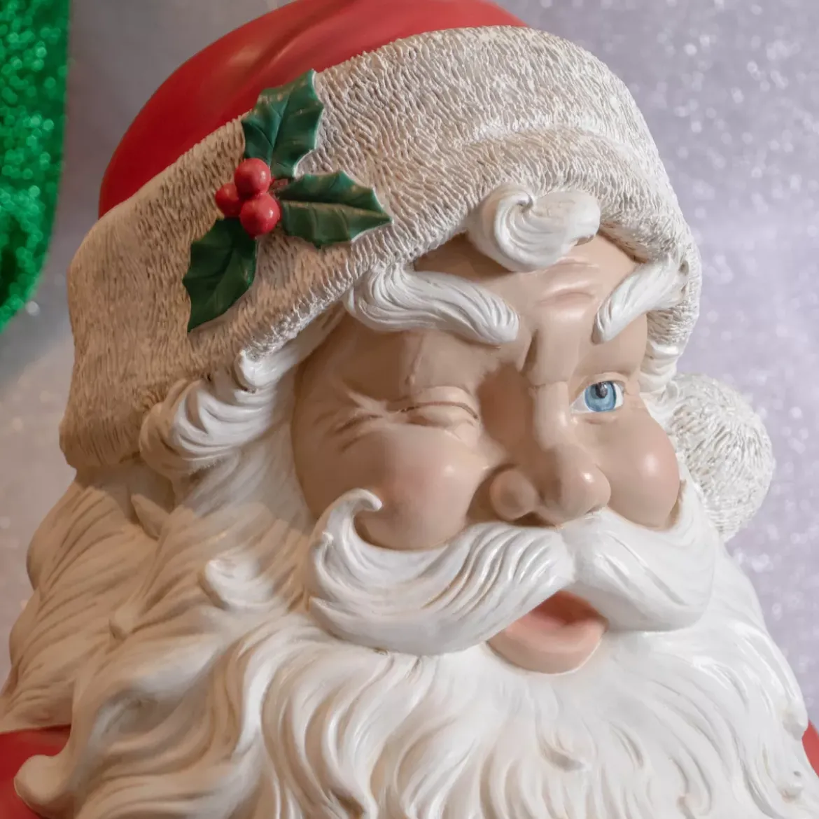 Babbo Natale tradizionale Gigante (H137 cm) Klaus seduto e i regali