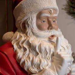 Babbo Natale Tradizionale Gigante (H182 cm) Klaus silenzio sto arrivando