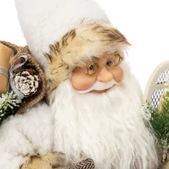Babbo Natale tradizionale (H45 cm) Leon in racchetta
