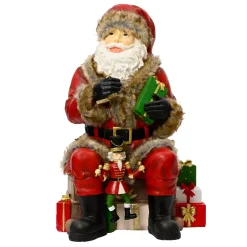 Babbo Natale tradizionale (H80 cm) Schiaccianoci Marionetta