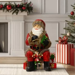 Babbo Natale tradizionale (H80 cm) Schiaccianoci Marionetta