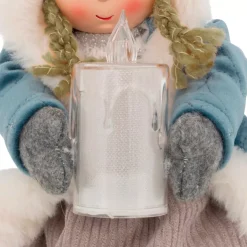 Bambola luminosa seduta (H41 cm) Alice e candela Azzurro