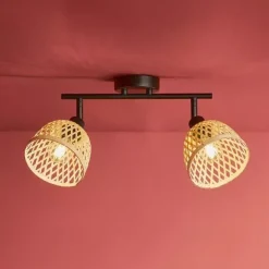 Barra di faretti 2 paralumi Hanoi Beige