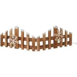 Barriera in legno luminosa a batteria 15 LED (76 x H20 cm) Recinzione decorativa Bianco caldo