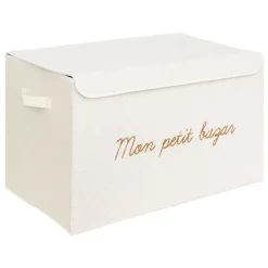 Baule pieghevole per bambini con rifinitura arricciato (36 x 57 cm) Yuma Bianco