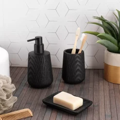 Bicchiere in resina effetto legno Scandi Nero