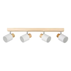 Binario 4 faretti paralume (L67 cm) Tissu Bianco