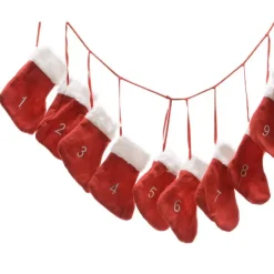 Calendario dell'Avvento calzette rosso