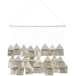 Calendario dell'Avvento da appendere (90 x 70 cm) Casette di Natale Naturale