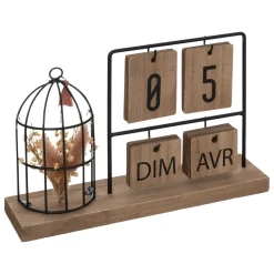 Calendario legno e metallo Beige