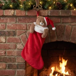 Calza di Natale (H50 cm) Orsetto Rosso Lucien