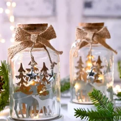 Campana luminosa a pile con 10 LED (H17 cm) Magia di Natale