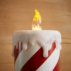 Candela decorativa luminosa LED (H30 cm) Candy Candle Rosso e bianco