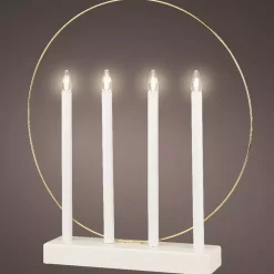 candeliere cerchio a pile con luci Bianco caldo 4 LED