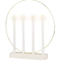 candeliere cerchio a pile con luci Bianco caldo 4 LED