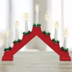 Candeliere luminoso Timer Rosso