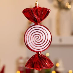 Caramella appesa infrangibile (H18 cm) Elica Rossa glitterato