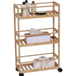 Carrello a rotelle 3 livelli bambù (H75 cm) Armonia Naturale