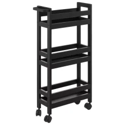 Carrello con 3 livelli a rotelle (40 x 15 x 75 cm) Colorama Nero