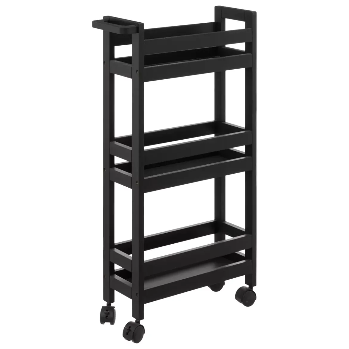Carrello con 3 livelli a rotelle (40 x 15 x 75 cm) Colorama Nero