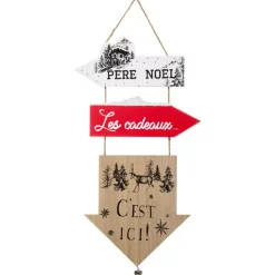 Cartello in legno (51 cm) frecce di Natale